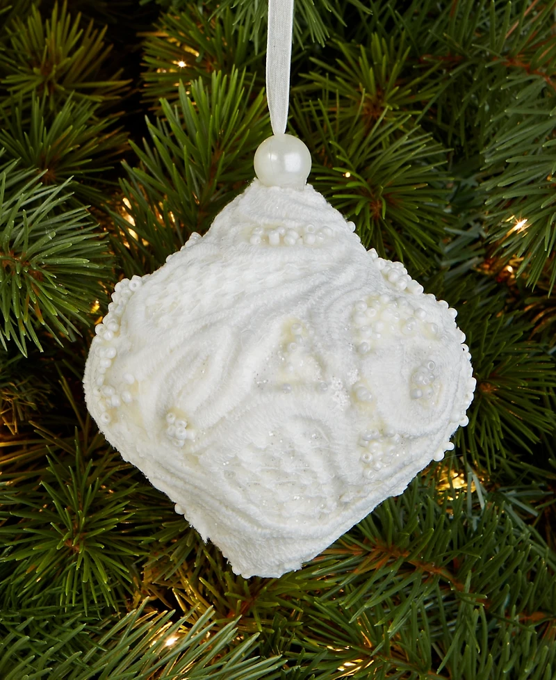 Holiday Lane Iced Delight White Onion Ornament, Macy's Exclusive