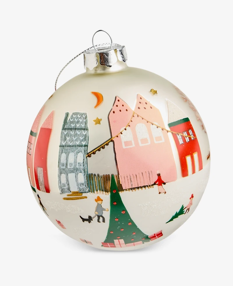 Holiday Lane Merry Magic Winter Town Ball Ornament, Macy's Exclusive