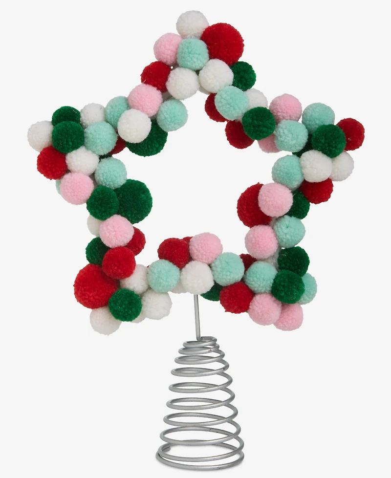 Holiday Lane Pom Pom Star Tree Topper, Macy's Exclusive