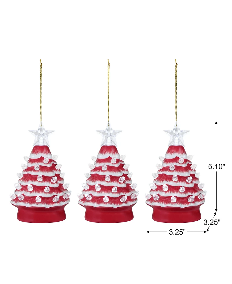 Mr. Christmas Nostalgic Tree Ornaments with Lights, Set of 3