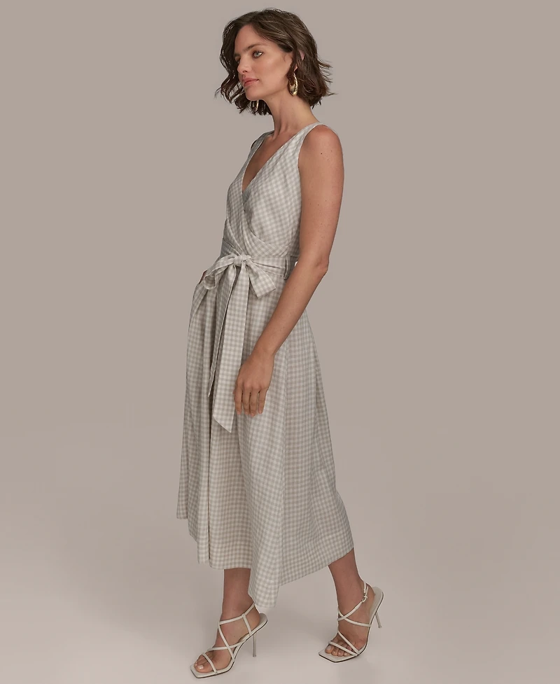 Donna Karan New York Women's Sleeveless V-Neck Midi Dress