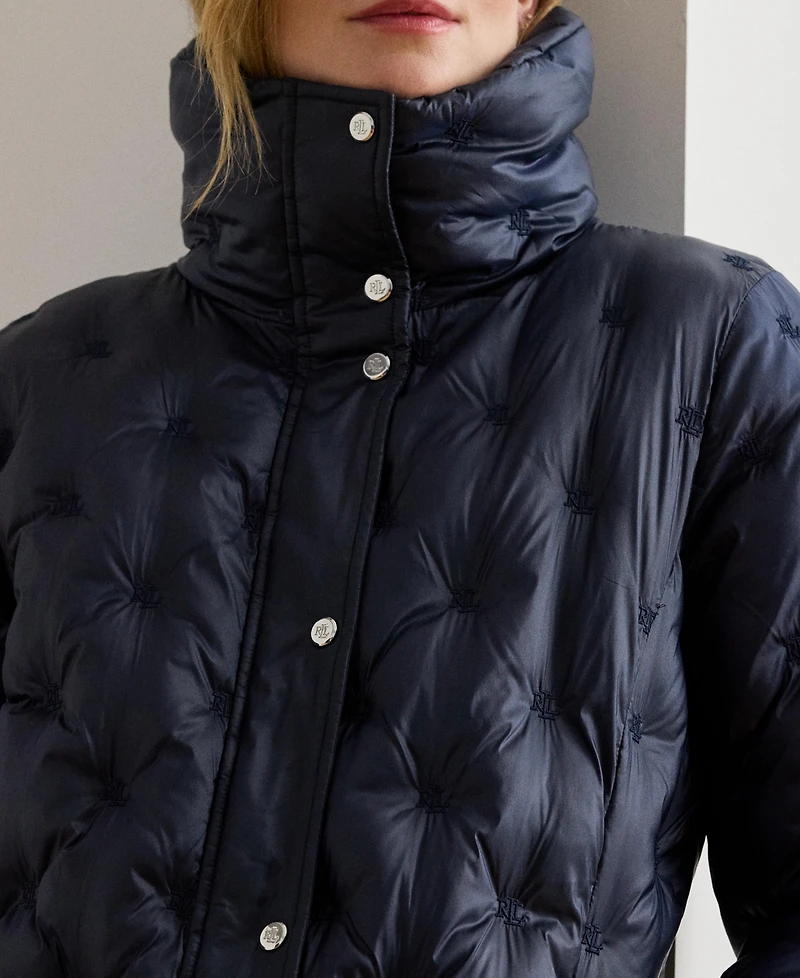 Lauren Ralph Women's Embroidered Puffer Coat