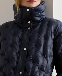 Lauren Ralph Women's Embroidered Puffer Coat