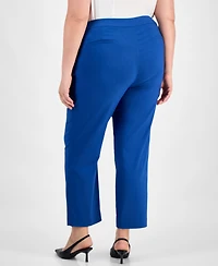 Kasper Plus High Rise Straight Leg Pull-On Pants