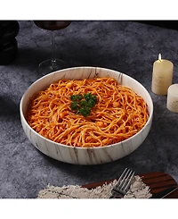 Lorren Home Trends Matte Marble Pattern Serving Bowl, 96-oz.