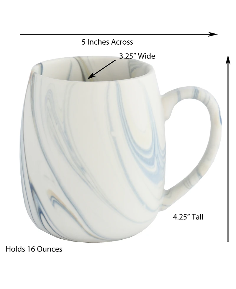 Lorren Home Trends Marble Pattern Mugs, Set of 4