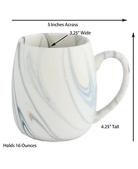 Lorren Home Trends Marble Pattern Mugs, Set of 4