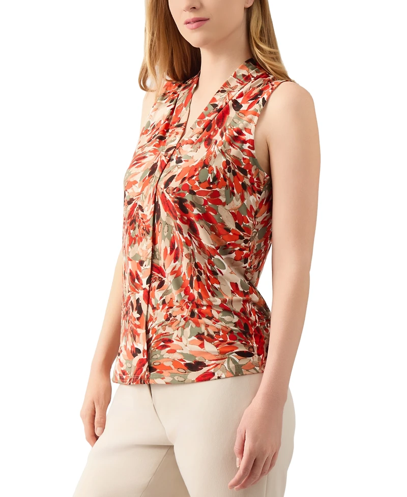 Kasper Women's Floral-Print Hidden-Placket Blouse, Regular & Petite Sizes