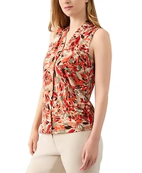 Kasper Women's Floral-Print Hidden-Placket Blouse, Regular & Petite Sizes