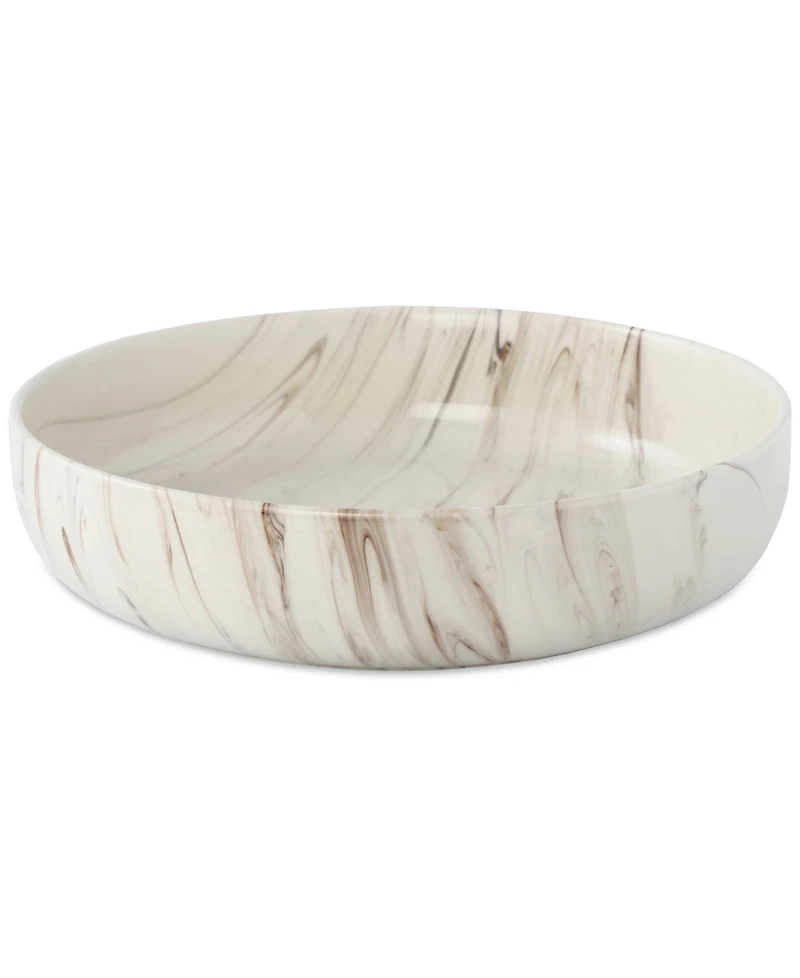 Lorren Home Trends Shiny Marble Pattern Serving Bowl, 96-oz.