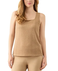 Kasper Women's Herringbone Square-Neck Top