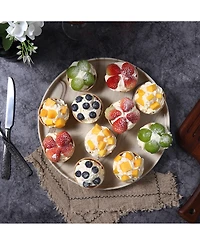 Lorren Home Trends Matte Marble Pattern Serving Platter