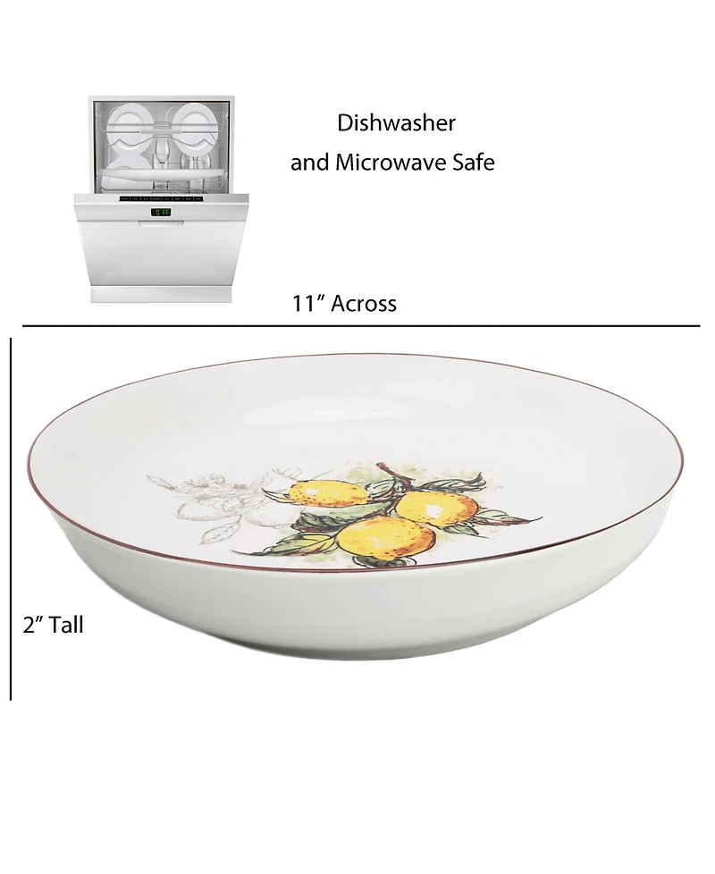 Lorren Home Trends Lemon 5-Pc. Pasta/All-Purpose Bowl Set