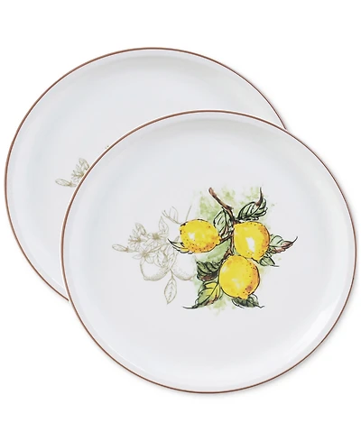 Lorren Home Trends Lemon Round Pizza Serving Platters, Set of 2