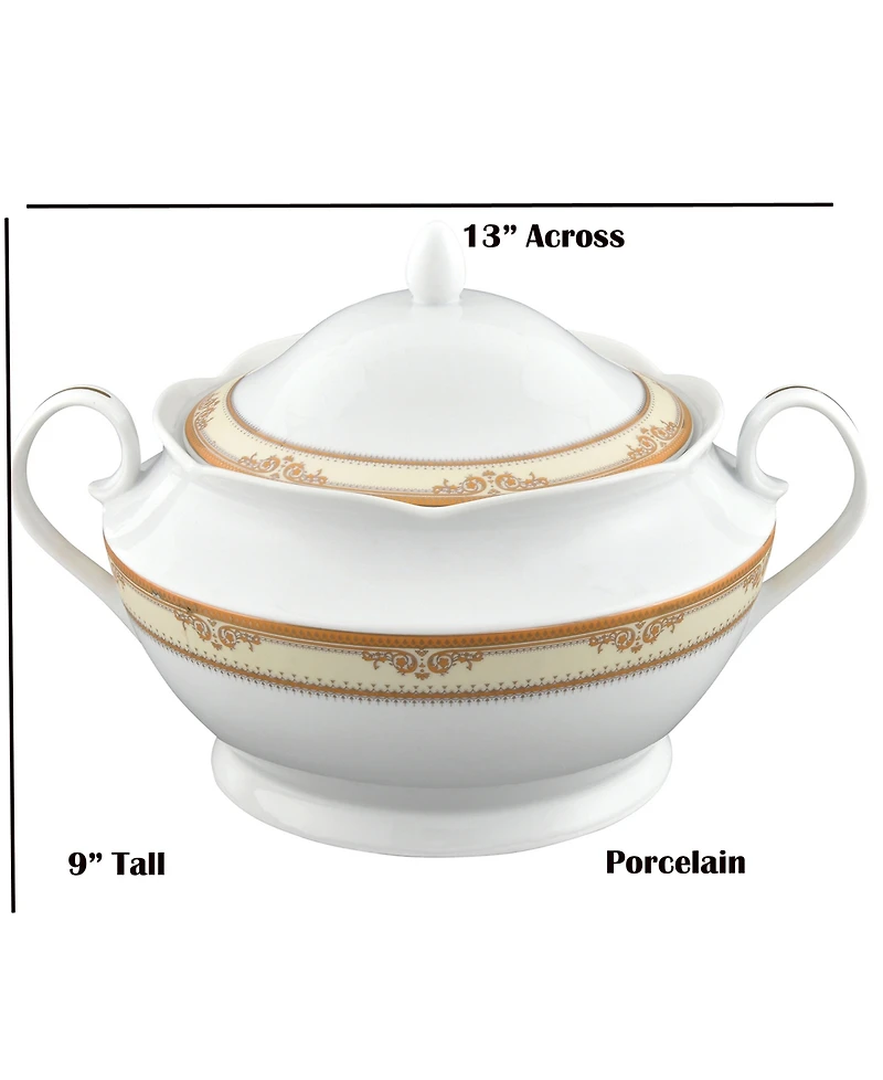 Lorren Home Trends Isabella Porcelain Tureen with Lid
