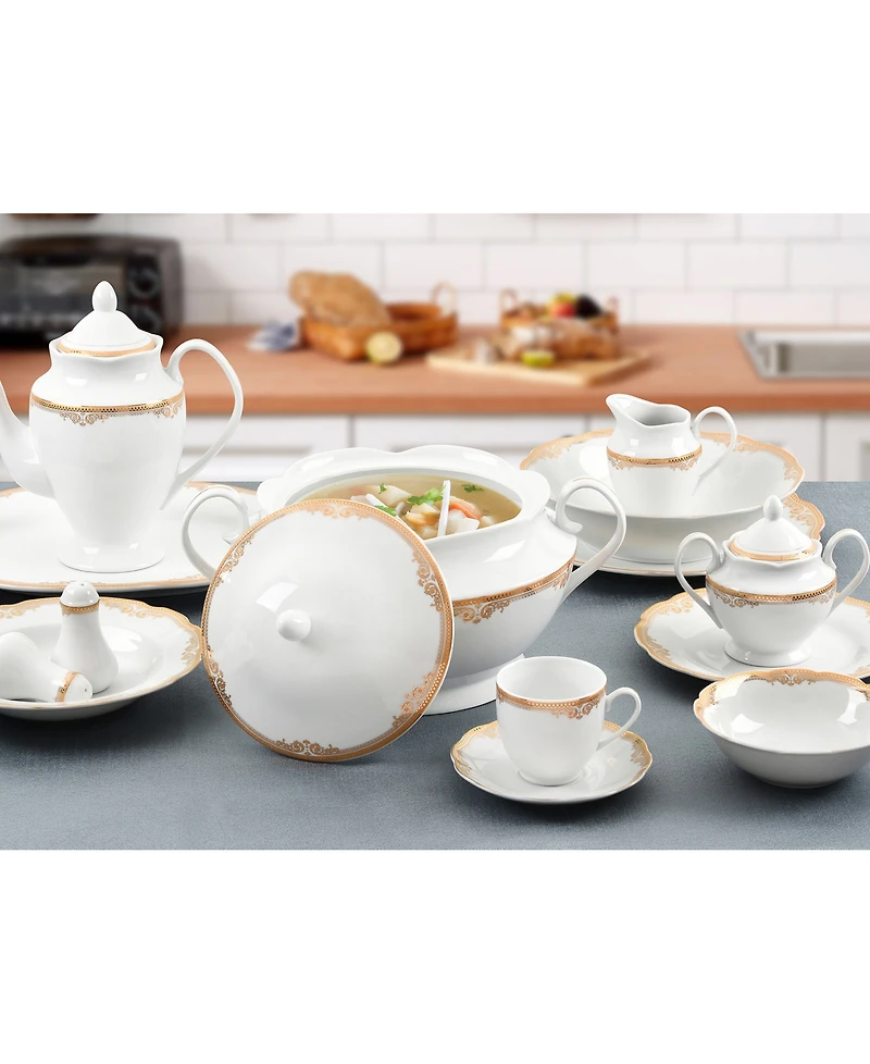 Lorren Home Trends Catherine Porcelain Tureen with Lid