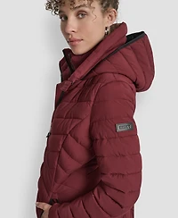 Dkny Women's Bibbed Packable Puffer Coat