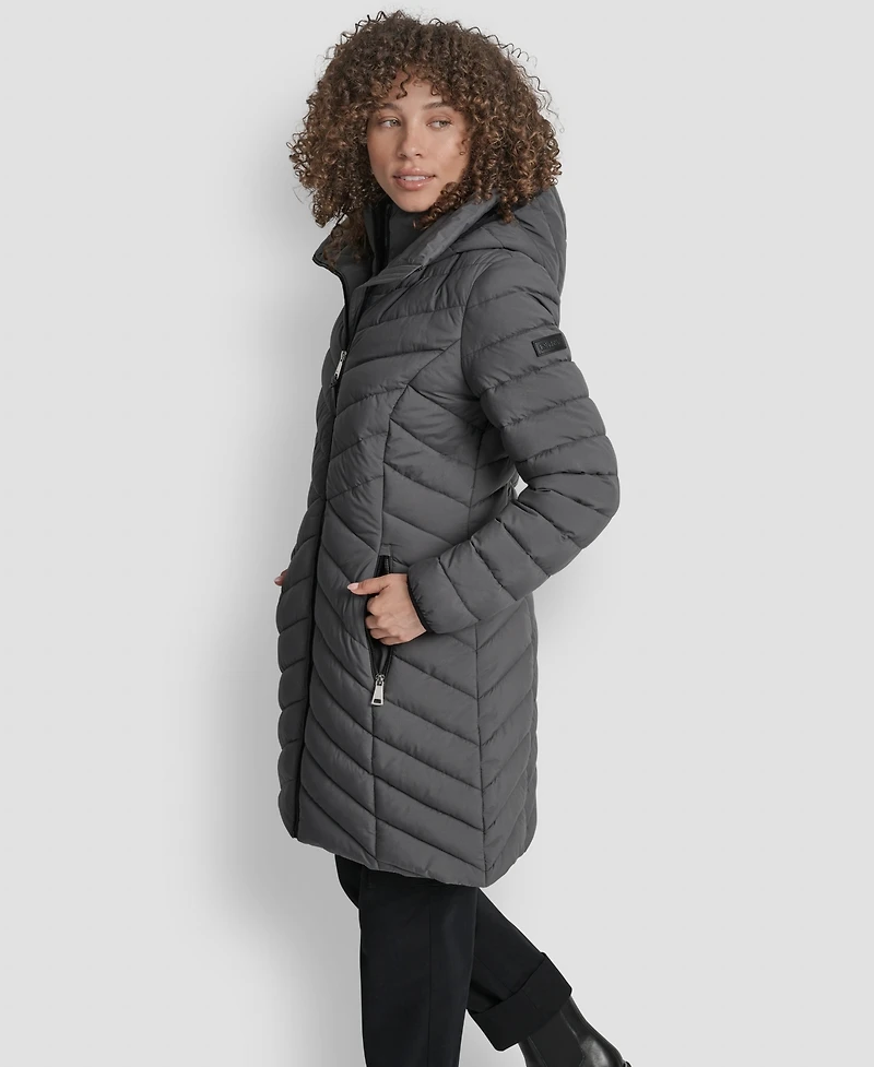 Dkny Women's Bibbed Packable Puffer Coat