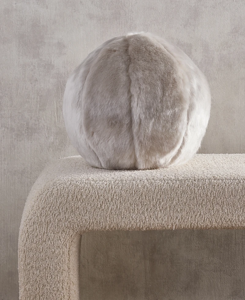 Hotel Collection Lynx Faux Fur Decorative Pillow, 10" Round, Exclusively at Macy's