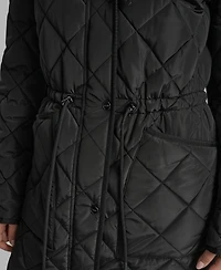 Dkny Women's Corduroy-Collar Quilted Anorak Coat