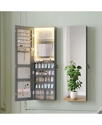 Vlsrka Wall/Door Mounted Led Jewelry Storage Mirror Cabinet