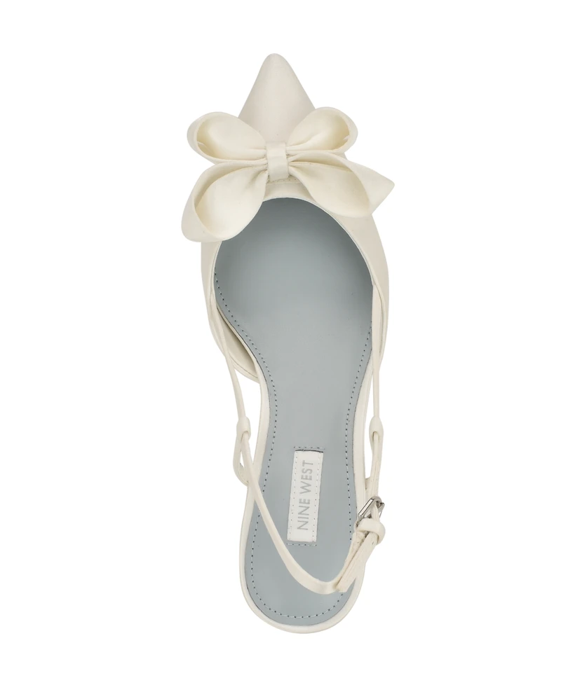 Nine West Women's Raska Bridal Pointy Toe Slingback Dress Pumps