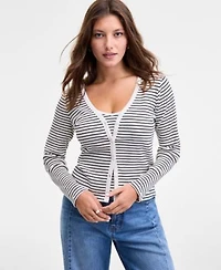 On 34th Womens Ribbed Striped Cardigan Xxs 4x Macys Exclusive