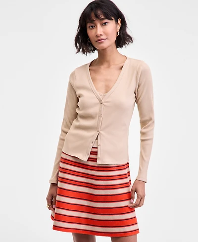 On 34th Women's Ribbed Striped Cardigan, Macy's Exclusive