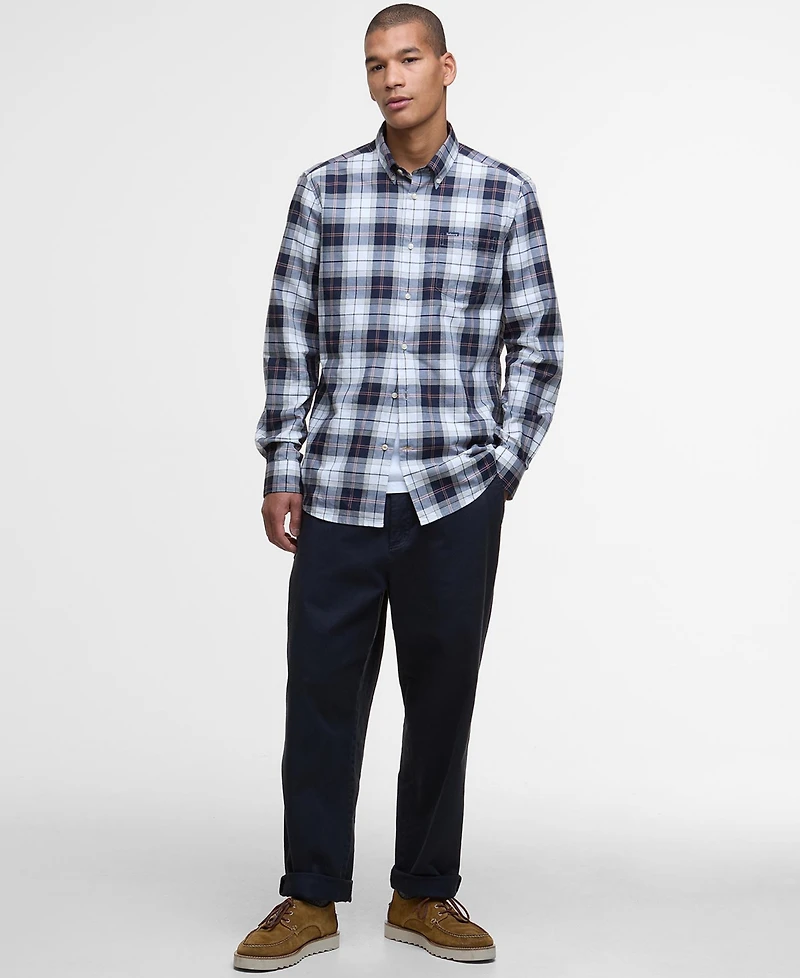 Barbour Men's Wetheram Tailored-Fit Tartan Button-Down Twill Shirt