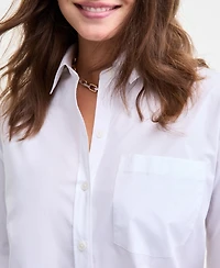 On 34th Women's Cotton Poplin Relaxed Shirt, Macy's Exclusive