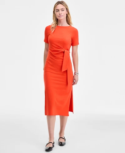 On 34th Women's Crewneck Wrap Tie Dress