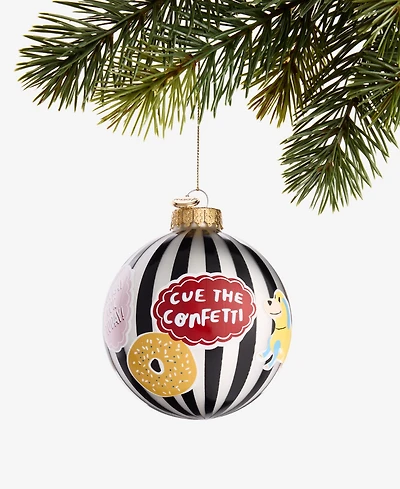 Macy's Thanksgiving Day Parade New York City Striped Glass Ball Ornament, Macy's Exclusive