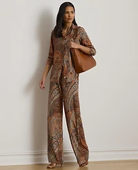 Lauren Ralph Women's Classic-Fit Paisley Crepe Shirt