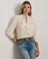 Lauren Ralph Women's Ruffle-Trimmed Georgette Tunic