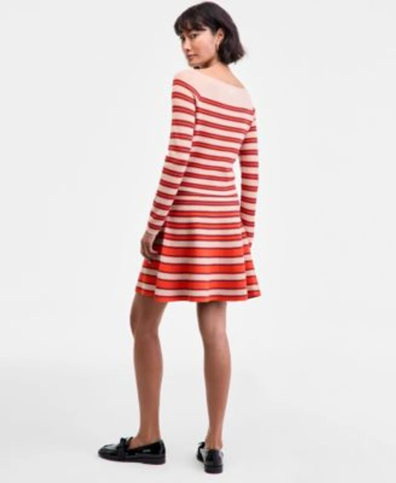 On 34th Womens Striped Knit Boat Neck Top Pull On Skirt Macys Exclusive