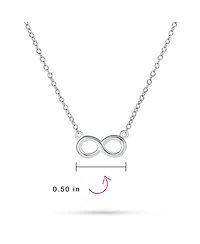 Bling Jewelry Delicate Minimalist Romantic Eternity Figure Eight Symbol Love Knot Sideways Infinity Pendant Necklace Gold Plated .925 Sterling Silver