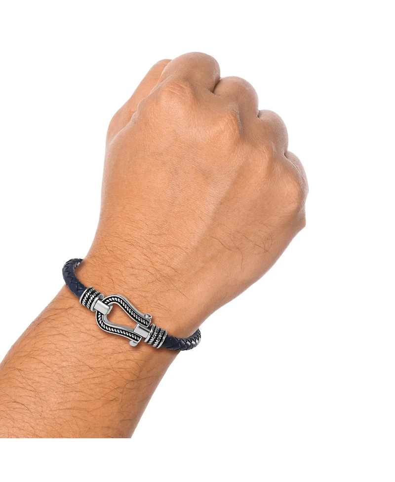 Lucky Brand Horseshoe Navy Cord Bracelet