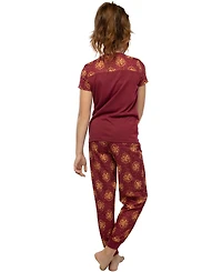 Harry Potter Short Sleeve Hogwarts Girls' 2-Piece Athletic Jogger Pant Kids Pajama Set