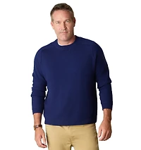 LuxLined Men's Itch-Free Merino Wool Crewneck Sweater with Soft Inner Lining