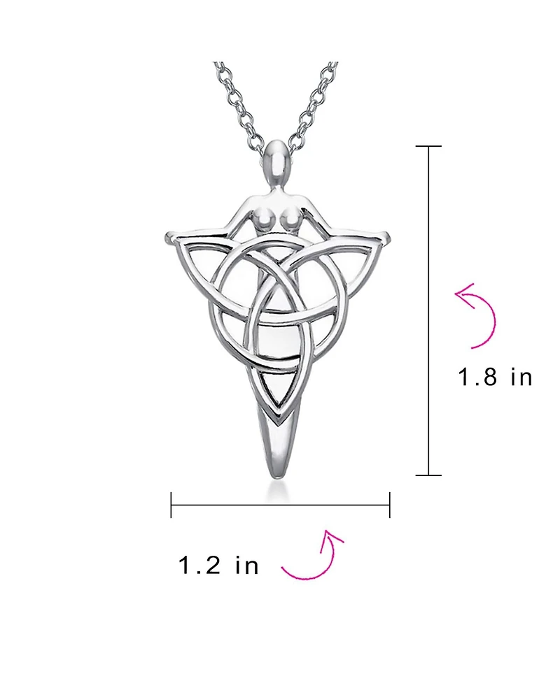 Bling Jewelry Irish Triquetra Large Celtic Ancient Divine Deity Danu Goddess Of Tree Protector Of Land Pendant Necklace Sterling Silver