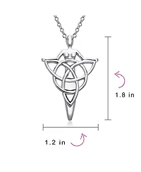 Bling Jewelry Irish Triquetra Large Celtic Ancient Divine Deity Danu Goddess Of Tree Protector Of Land Pendant Necklace Sterling Silver