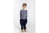 Florence Eiseman Plaid Knit Long Sleeve Polo