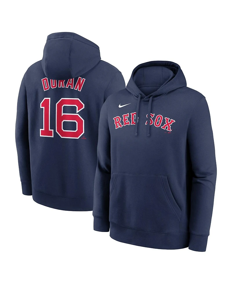 Nike Men's Jarren Duran Navy Boston Red Sox Player Name Number Club Fleece Pullover Hoodie