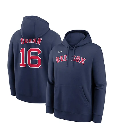 Nike Men's Jarren Duran Navy Boston Red Sox Player Name Number Club Fleece Pullover Hoodie