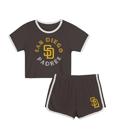 Outerstuff Toddler 2-Piece Brown San Diego Padres Double Run T-Shirt and Shorts Set