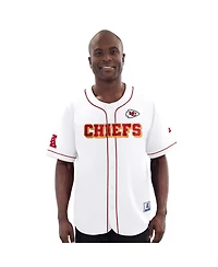Starter Men's White Kansas City Chiefs Relay Full-Button Baseball Jersey