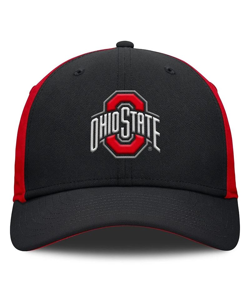 Nike Men's Black/Scarlet Ohio State Buckeyes 2025 Sideline Rise Local Performance Flex Hat