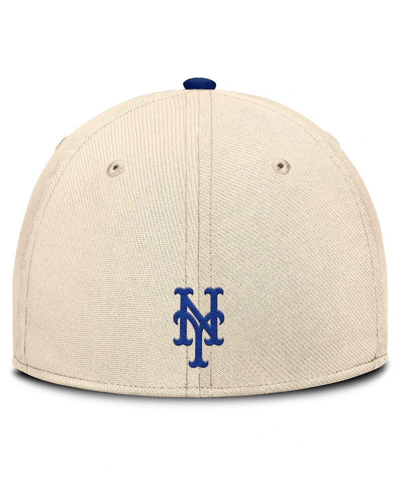 Nike Men's Natural/Royal New York Mets Statement Rise Performance Flex Hat