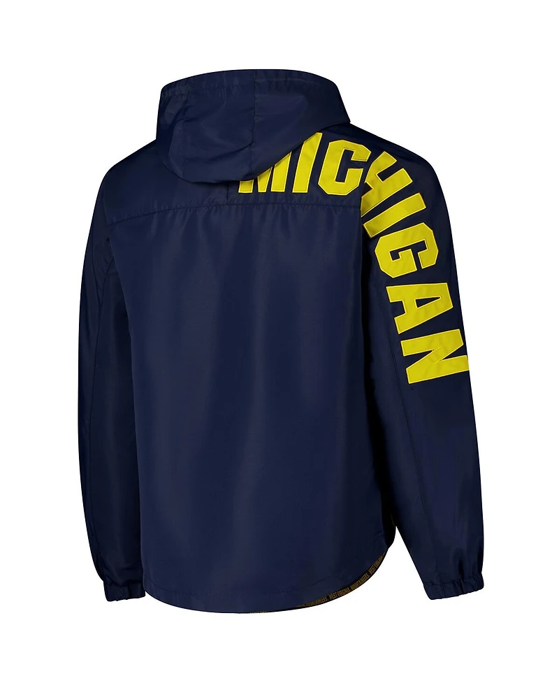 Colosseum Men's Navy Michigan Wolverines Reloaded Anorak Half-Zip Jacket