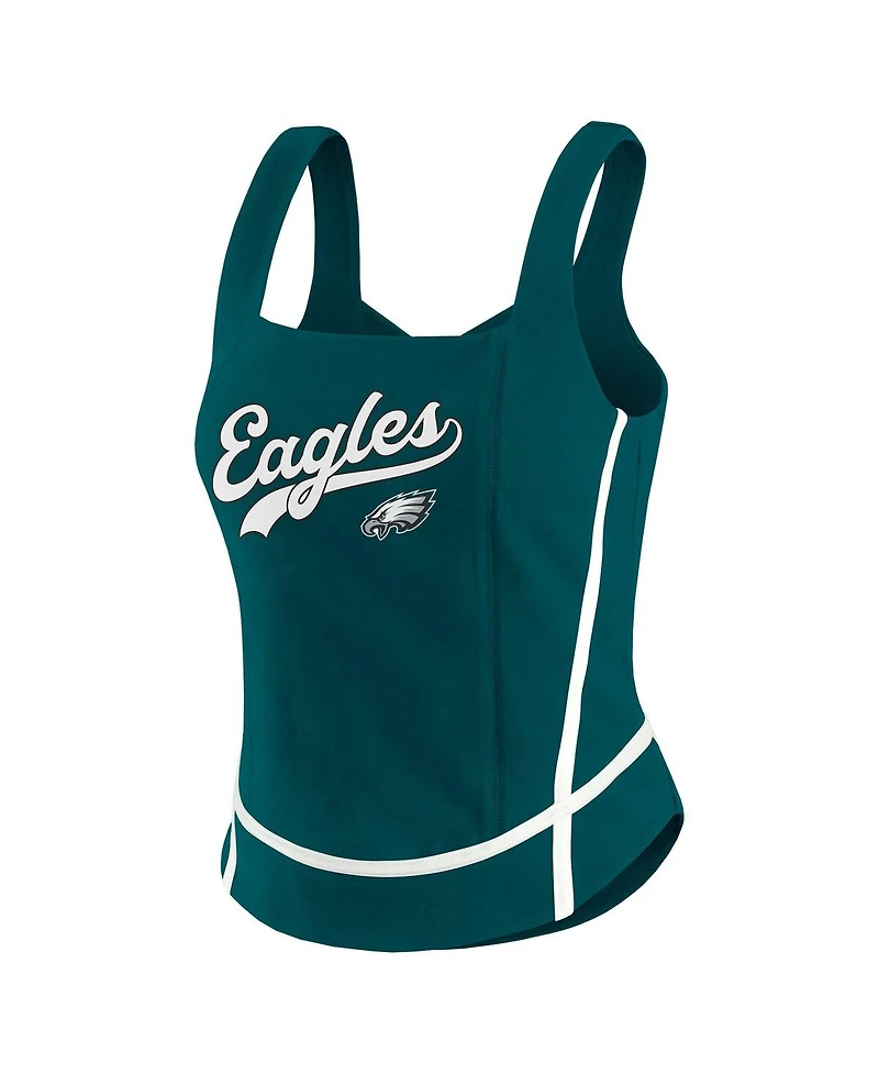 Wear by Erin Andrews Women's Midnight Green Philadelphia Eagles Square Neck Tank Top